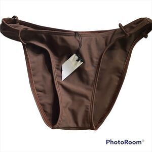 Inca by Stephanie Hirsch Bikini Bottom brown XS NWT a minimal nylon spandex NEW